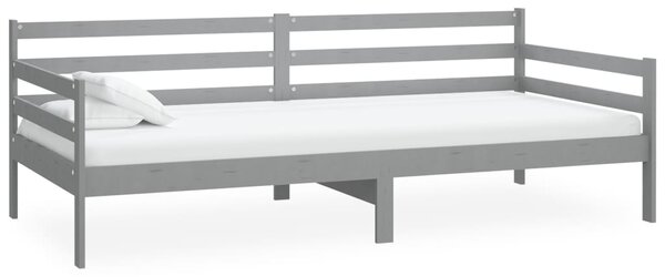 Dnevni ležaj od masivne borovine sivi 90 x 200 cm - Siva / 90 x 200 cm