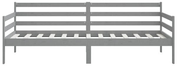 Dnevni ležaj od masivne borovine sivi 90 x 200 cm - Siva / 90 x 200 cm