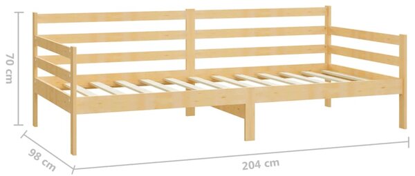 Dnevni krevet od masivne borovine 90 x 200 cm - Smeđa / 90 x 200 cm