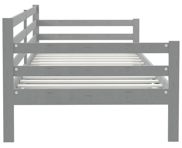 Dnevni ležaj od masivne borovine sivi 90 x 200 cm - Siva / 90 x 200 cm