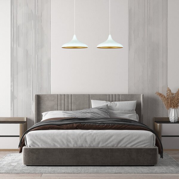 ROYALTECH Viseća lampa Claus, bijela, dužina 85 cm, 2 žarulje, metal, prigušiva, Dnevni boravak/blagovaonica, Metal