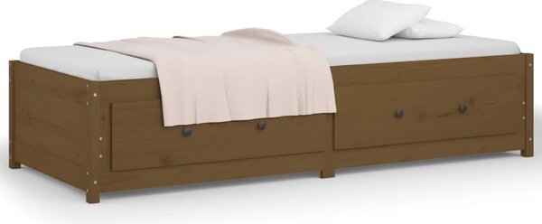 Dnevni ležaj smeđa boja meda 90x200 cm od masivne borovine - Smeđa / 90 x 200 cm