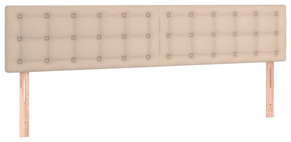 Krevet box spring madrac LED cappuccino 200x200cm umjetna koža - Smeđa / 200 x 200 cm