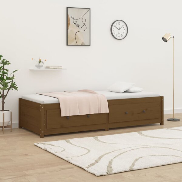 Dnevni ležaj smeđa boja meda 90x200 cm od masivne borovine - Smeđa / 90 x 200 cm