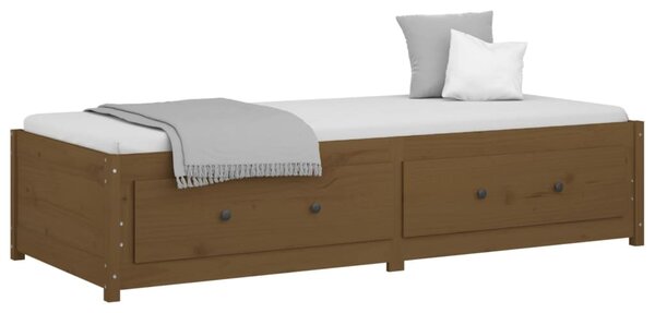 Dnevni ležaj smeđa boja meda 90x200 cm od masivne borovine - Smeđa / 90 x 200 cm