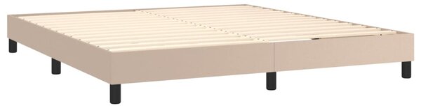 Krevet box spring madrac LED cappuccino 180x200cm umjetna koža - Smeđa / 180 x 200 cm