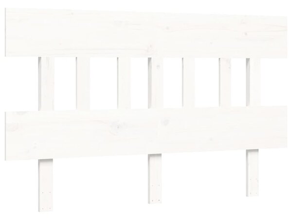 Krevet za starije s uzglavljem bijeli mali bračni masivno drvo - Bijela / 120 x 190 cm