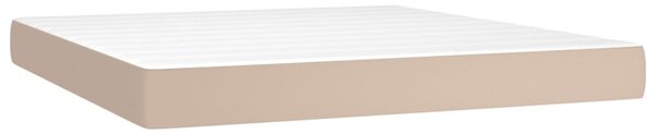 Krevet box spring madrac LED cappuccino 180x200cm umjetna koža - Smeđa / 180 x 200 cm