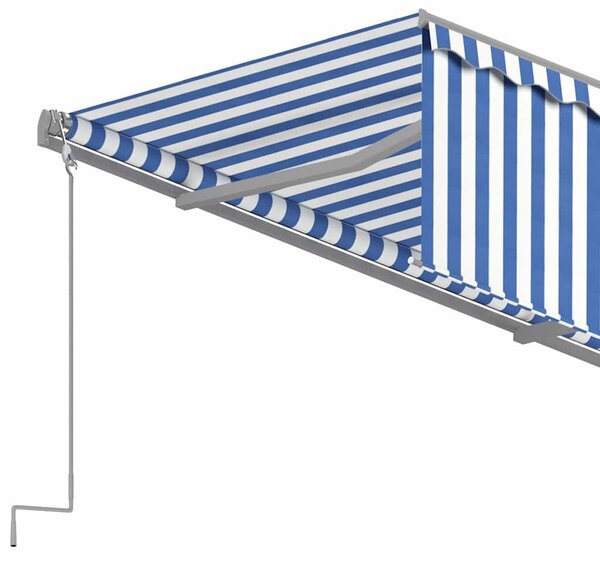 Tenda na ručno uvlačenje s roletom 4,5 x 3 m plavo-bijela - Plava / 4.5 x 3 m