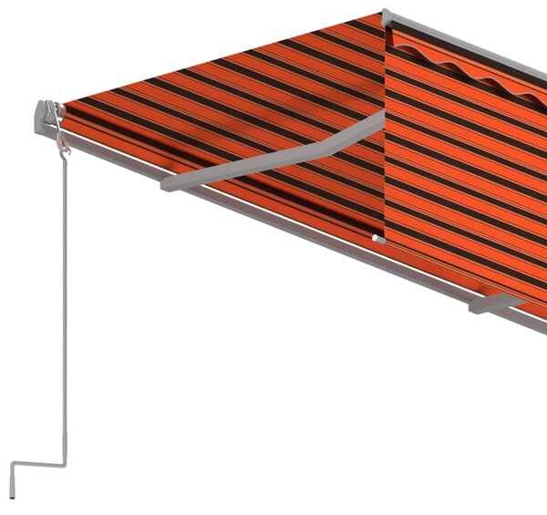 Tenda na ručno uvlačenje s roletom 4 x 3 m narančasto-smeđa - Šarena / 4 x 3 m