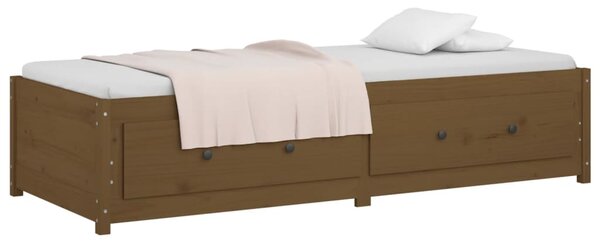Dnevni ležaj smeđa boja meda 90x200 cm od masivne borovine - Smeđa / 90 x 200 cm