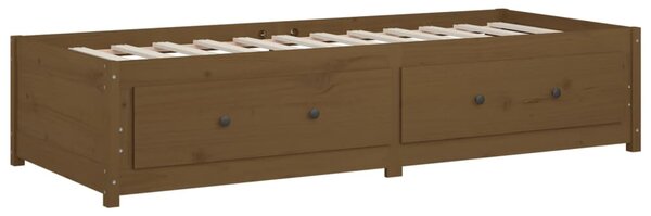 Dnevni ležaj smeđa boja meda 90x200 cm od masivne borovine - Smeđa / 90 x 200 cm