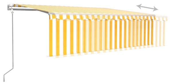 Automatska tenda s roletom i senzorom LED 5 x 3 m žuto-bijela - Žuta / 5 x 3 m