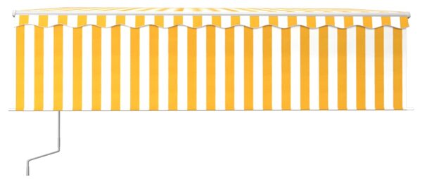 Automatska tenda s roletom i senzorom LED 5 x 3 m žuto-bijela - Žuta / 5 x 3 m