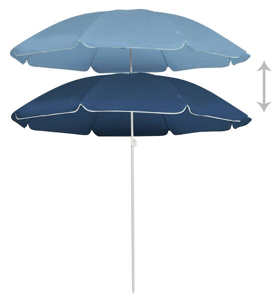 Vrtni suncobran s čeličnim stupom 180 cm plavi - Plava / 180 cm