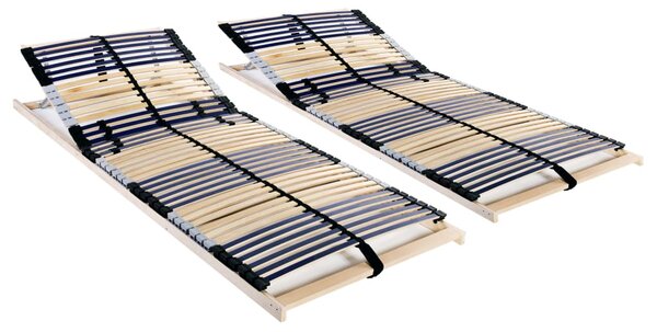 Podnice za krevet 2 kom s 42 letvice i 7 zona 70 x 200 cm - Smeđa / 70 x 200 cm