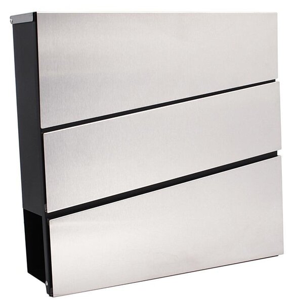 Poštanski sandučić crni + inox 2
