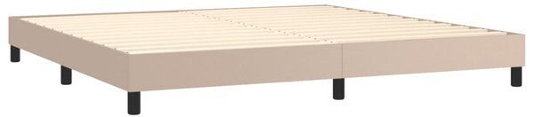 Krevet box spring s madracem cappuccino 200x200cm umjetna koža - Smeđa / 200 x 200 cm