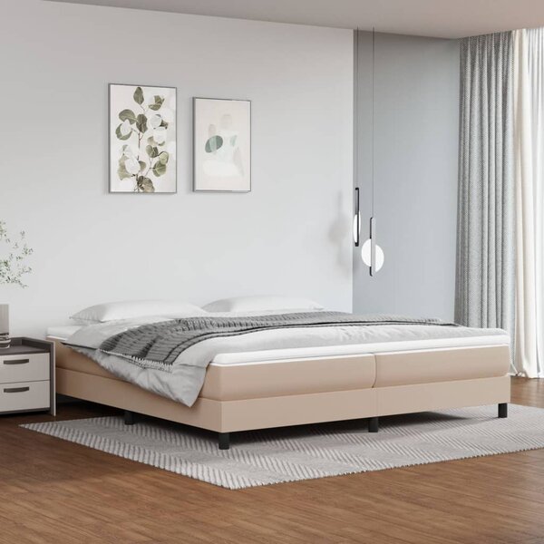 Krevet box spring s madracem cappuccino 200x200cm umjetna koža - Smeđa / 200 x 200 cm
