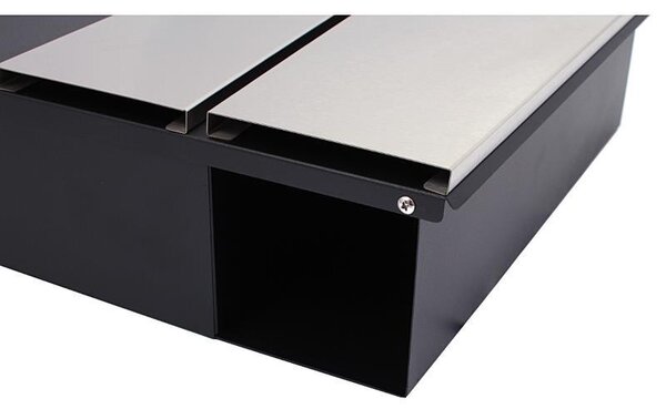 Poštanski sandučić crni + inox 2