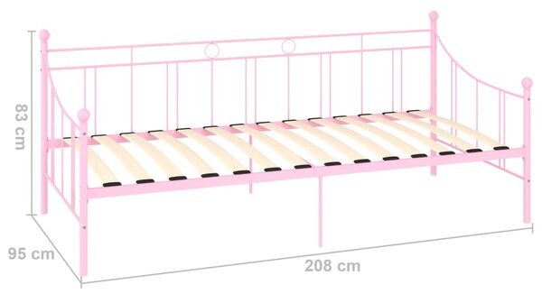 Okvir za dnevni ležaj ružičasti metalni 90 x 200 cm - Ružičasti / 90 x 200 cm
