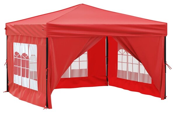 Sklopivi šator za zabave s bočnim zidovima 3 x 3 m crveni - Crvena / 3 x 3 m