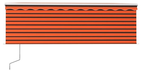 Automatska tenda na uvlačenje s roletom 4,5x3m narančasto-smeđa - Šarena / 4.5 x 3 m