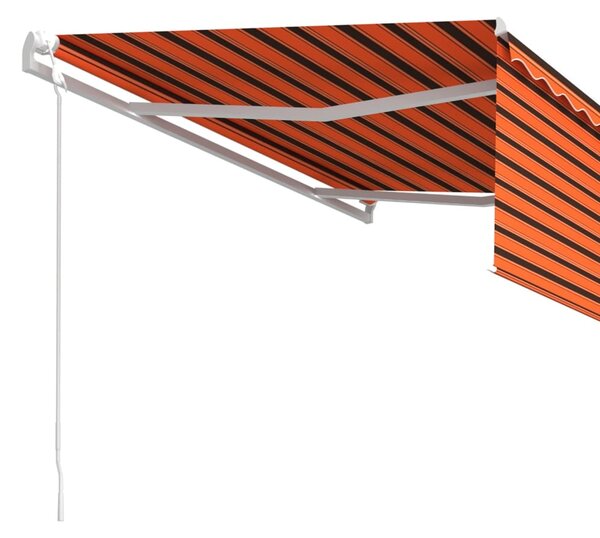 Automatska tenda na uvlačenje s roletom 4,5x3m narančasto-smeđa - Šarena / 4.5 x 3 m