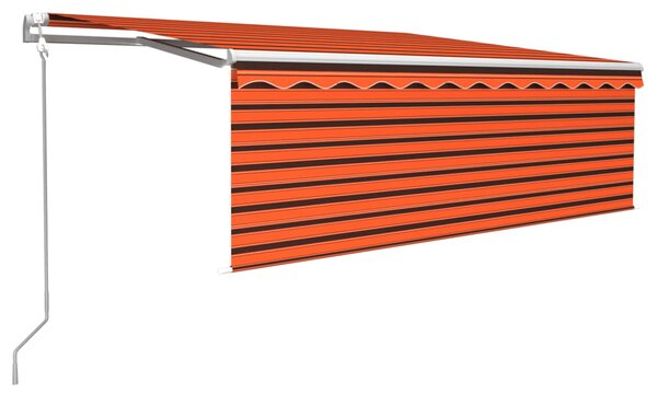 Automatska tenda na uvlačenje s roletom 4,5x3m narančasto-smeđa - Šarena / 4.5 x 3 m