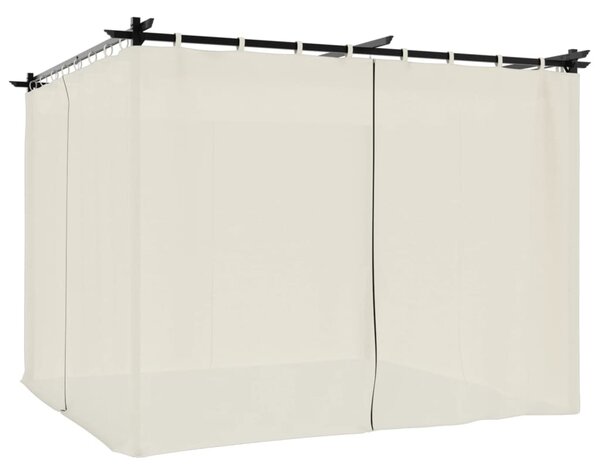 Sjenica sa zavjesama 3 x 3 m krem čelična - Krema / 3 x 3 m