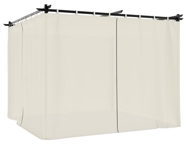 Sjenica sa zavjesama 3 x 3 m krem čelična - Krema / 3 x 3 m