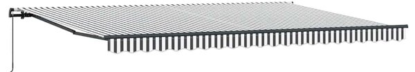 Tenda na ručno uvlačenje antracit i bijela 500 x 300 cm - Antracitno siva / 500 x 300 cm