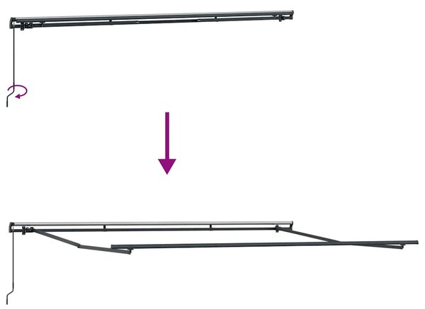 Tenda na ručno uvlačenje antracit i bijela 500 x 300 cm - Antracitno siva / 500 x 300 cm