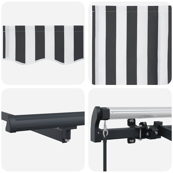Tenda na ručno uvlačenje antracit i bijela 500 x 300 cm - Antracitno siva / 500 x 300 cm