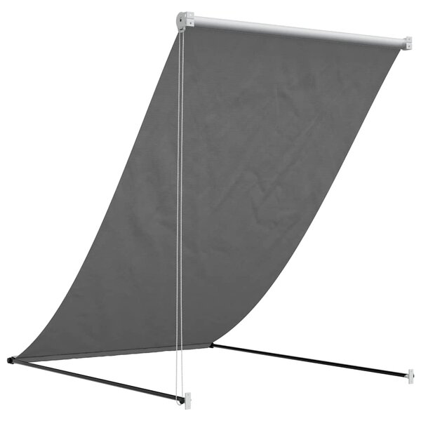 Tenda na uvlačenje antracit 150 x 150 cm od tkanine i čelika - Antracitno siva / 150 x 150 cm