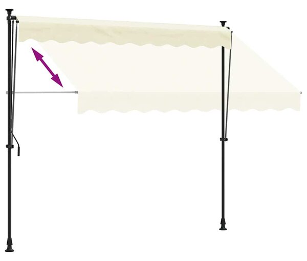 Tenda na uvlačenje krem 300 x 150 cm od tkanine i čelika - Krema / 300 x 150 cm