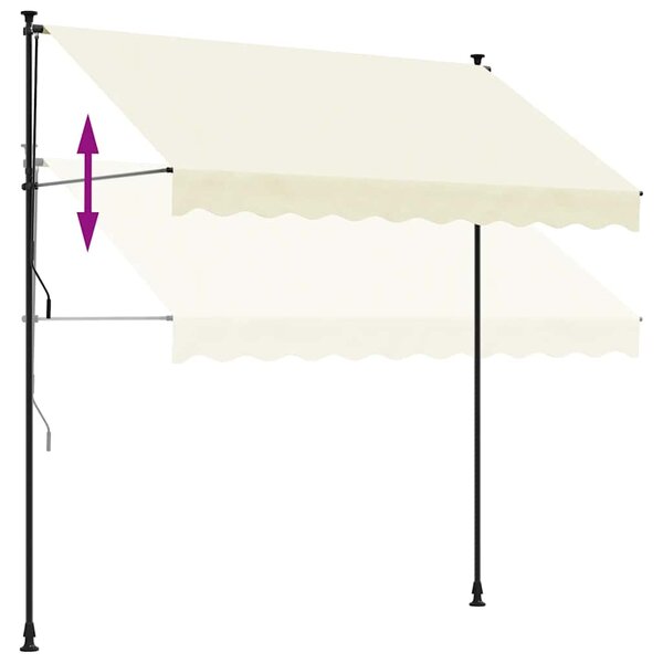 Tenda na uvlačenje krem 300 x 150 cm od tkanine i čelika - Krema / 300 x 150 cm