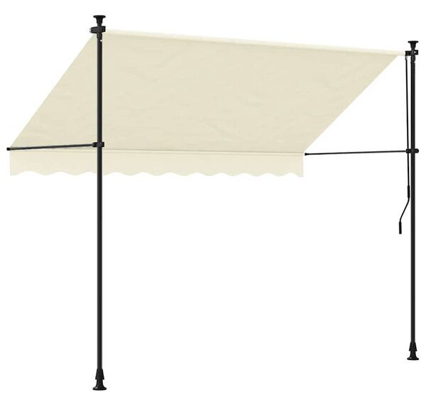 Tenda na uvlačenje krem 300 x 150 cm od tkanine i čelika - Krema / 300 x 150 cm