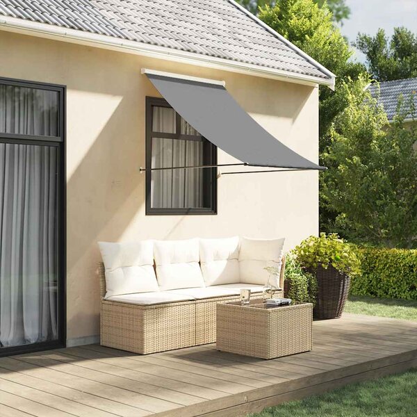Tenda na uvlačenje antracit 150 x 150 cm od tkanine i čelika - Antracitno siva / 150 x 150 cm