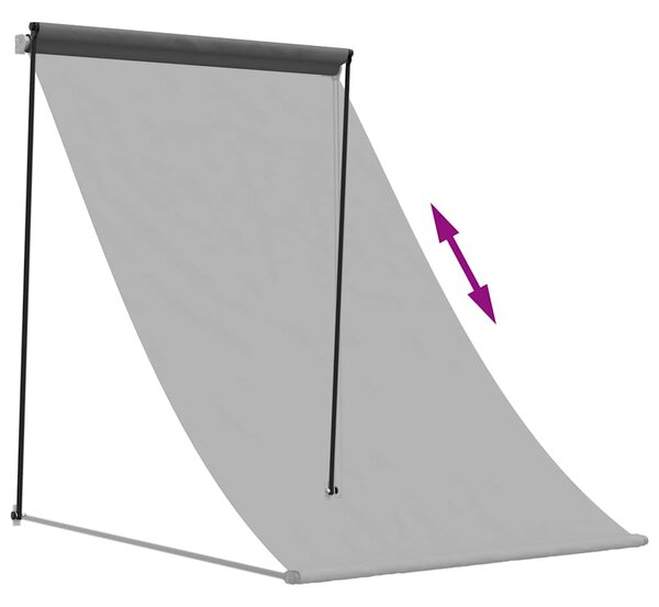 Tenda na uvlačenje antracit 150 x 150 cm od tkanine i čelika - Antracitno siva / 150 x 150 cm