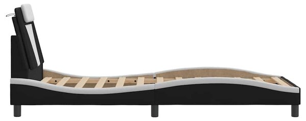 Okvir kreveta Viana bez madraca crno-bijeli 80x200 cm umjetna koža - Bijela / 80 x 200 cm