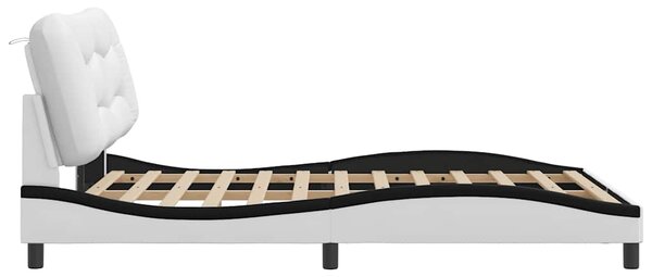 Okvir kreveta bez madraca Hvar crno-bijeli 120x200 cm umjetna koža - Bijela / 120 x 200 cm