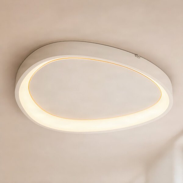 Lindby Triangulo LED stropna svjetiljka, bijela, 42 cm, 3-stupanjsko, prigušiva, Bijela, Dnevni boravak/blagovaonica, Plastika