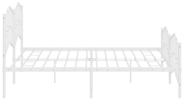Metalni okvir kreveta uzglavlje i podnožje bijeli 193 x 203 cm - Bijela / 193 x 203 cm