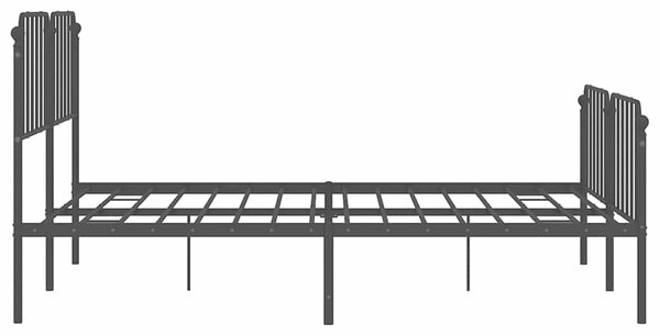 Metalni okvir kreveta s uzglavljem i podnožjem crni 193x203 cm - Crna / 193 x 203 cm