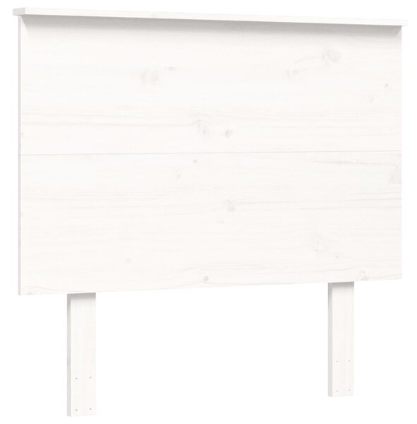 Krevet za starije s uzglavljem bijeli mali od masivnog drva - Bijela / 90 x 190 cm