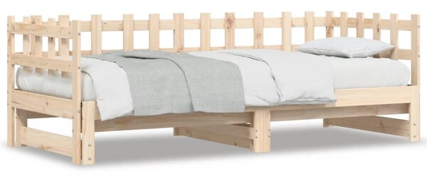 Dnevni ležaj na izvlačenje 2x (80 x 200) cm od masivne borovine - Smeđa / 80 x 200 cm