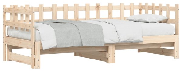 Dnevni ležaj na izvlačenje 2x (80 x 200) cm od masivne borovine - Smeđa / 80 x 200 cm