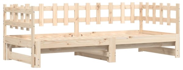Dnevni ležaj na izvlačenje 2x (80 x 200) cm od masivne borovine - Smeđa / 80 x 200 cm
