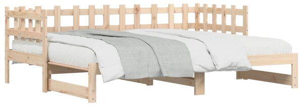 Dnevni ležaj na izvlačenje 2x (80 x 200) cm od masivne borovine - Smeđa / 80 x 200 cm